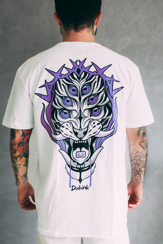 CAMISETA BLANCA ¨TIGRE 6 OJOS¨